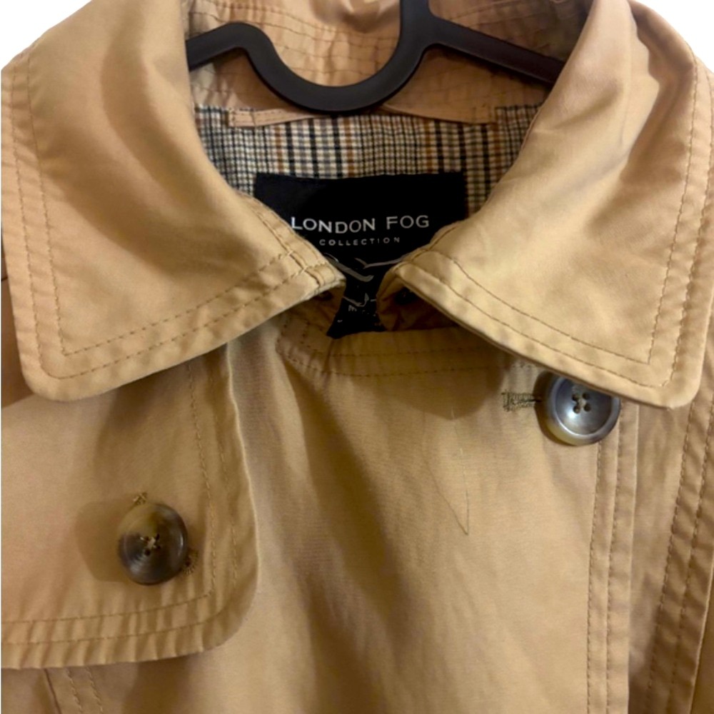 London Fog Tan Double-Breasted Trench Coat - Picture 4 of 13